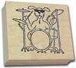 Drumset Rubber Stamp