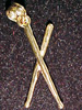 Crossed Sticks Charm - 14k Gold