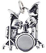 Sterling Silver Drumset Charm